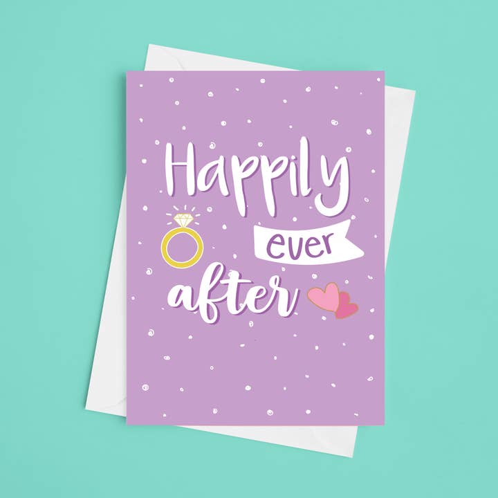 Happily Ever After - 5x7 Wedding Card for wholesale by Laura Lonsdale