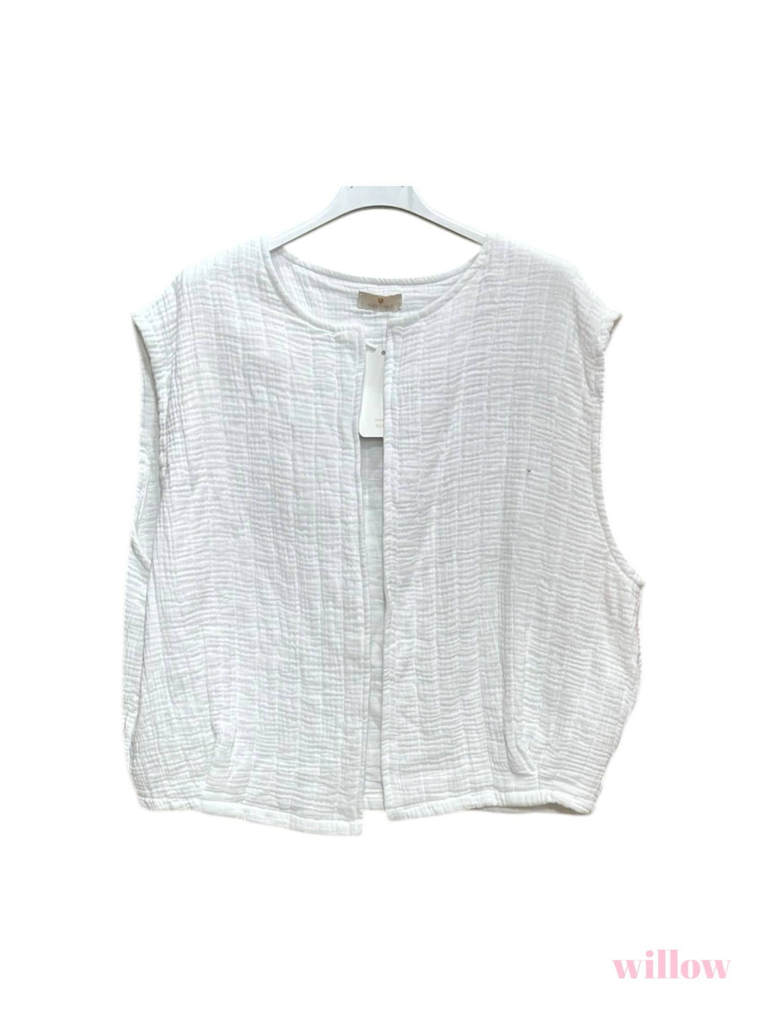 Moonsun - Vendita all'ingrosso Gilè imbottito - Donna - Gilet trapuntato in garza di cotone tinta unita maniche corte9