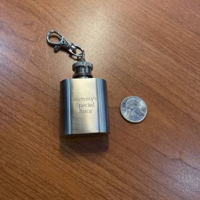 Engraved Mini Stainless Keychain Flask, 1 oz Baby Flask for wholesale by Hazel Grove Customs