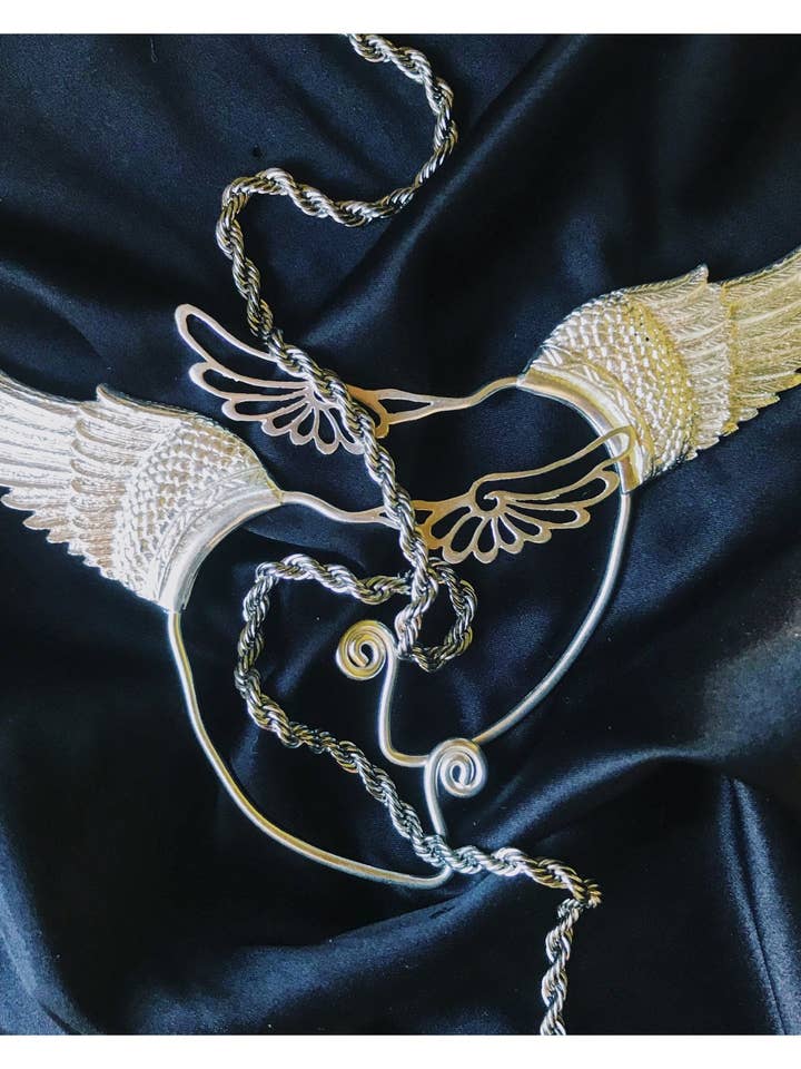 Orecchini Wing - Placcati in argento per la vendita all'ingrosso da parte di Liquid Fire Mantra