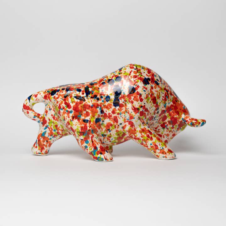 Alfar Tierra Cocida - Wholesale Decorative Figurine - Large decorative ceramic animal statue bull / Carnival0