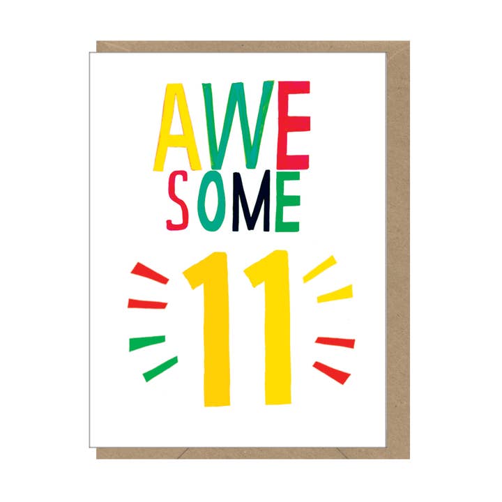 Earlybird Designs – postal de parabéns por atacado – Awesome 11 Mini Age - Cartão de Aniversário Saudações