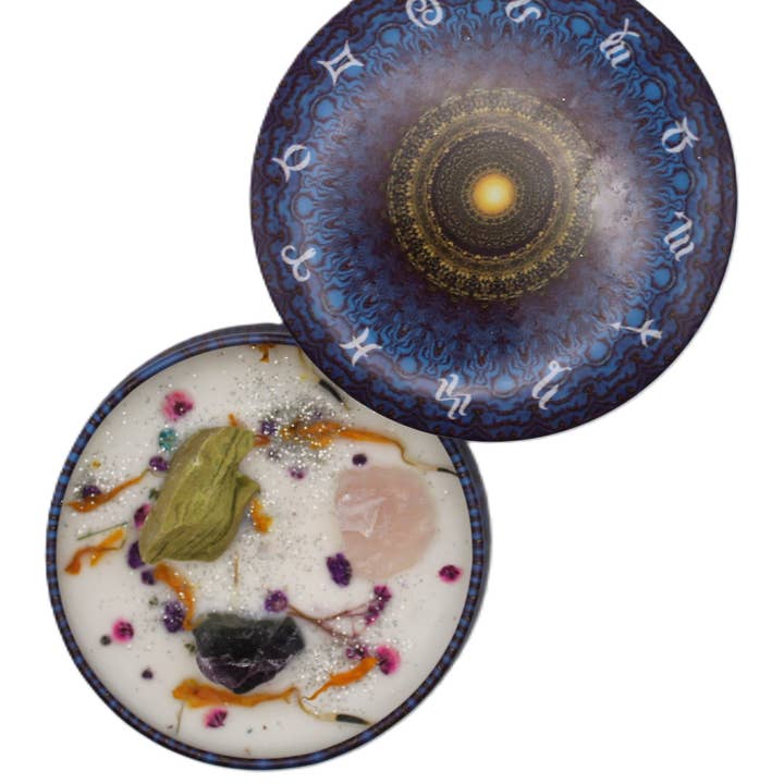 Økologisk krystal meditation dekorativt lys lilla øje for engroshandel hos SWC Sisu Wellness Center