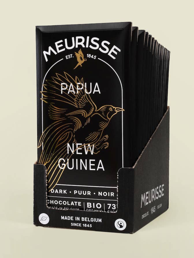 Biologische dunkle Schokolade aus Papua-Neuguinea (100g) für den Großhandel von MEURISSE - est.1845