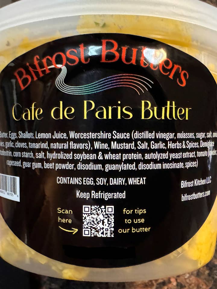 Café de Paris Compound Butter 12oz bulk tub for food service for wholesale by Bifrost Butters