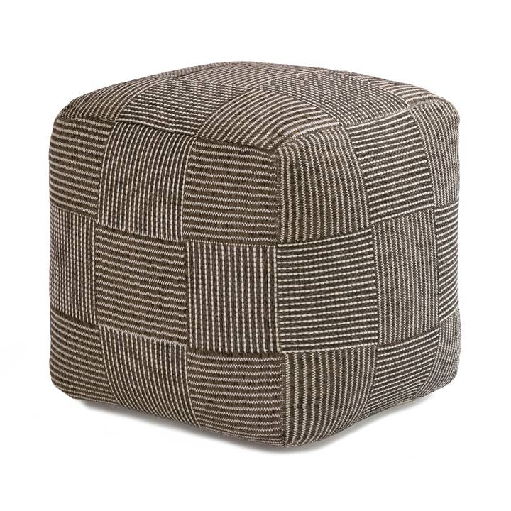 Branford Pouf - Ivory Mocha Bisque for wholesale by Anji Mountain