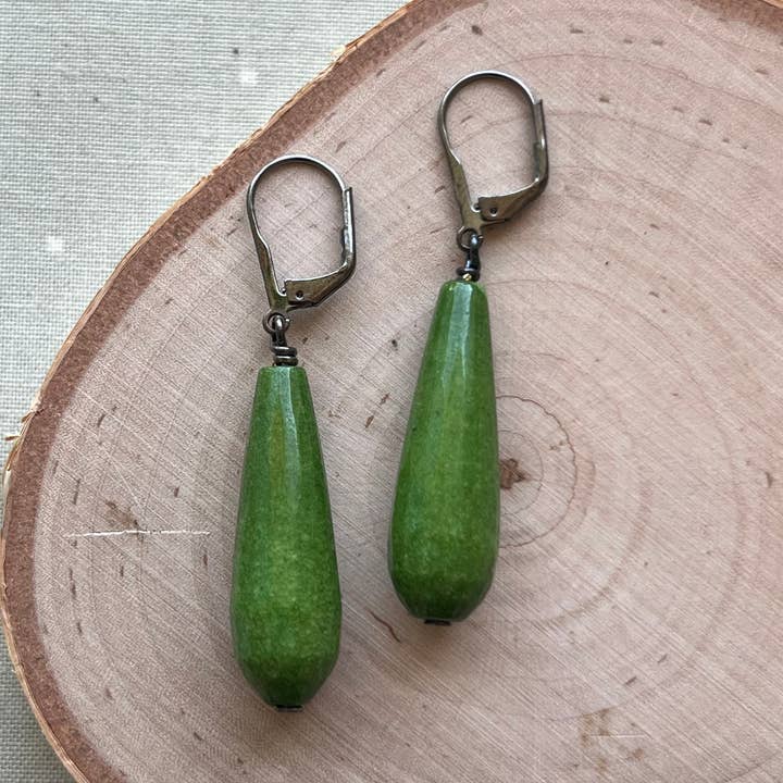 Gunmetal Gemstone Nugget Simple Earrings for wholesale by Dana Herbert