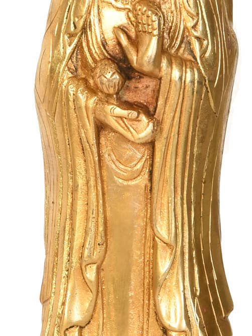 Kuan Yin - Tibetan Buddhist Goddess Of Compassion In Brass for wholesale by Exotic India Art