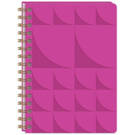 VEGAN LEATHER SPIRAL JOURNAL STATEMENT SHAPES BERRY for wholesale by Punch Studio