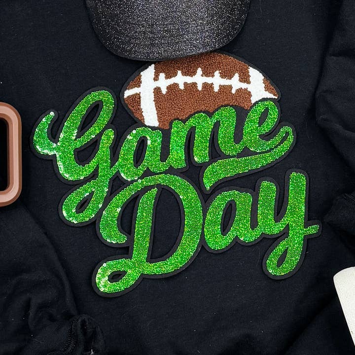 Patch vert à paillettes pour le jour du match de football pour la vente par Trendy Transfers