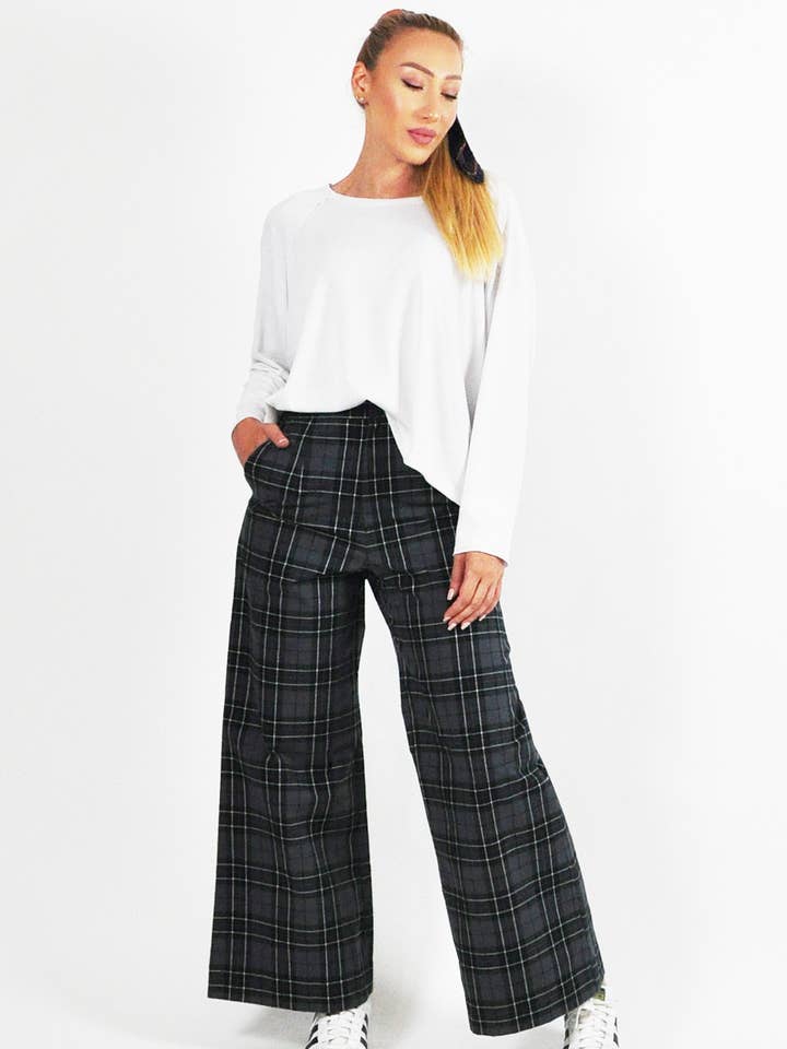 Pantalon à carreaux décontracté pour la vente par Kalimera Clothing Athens