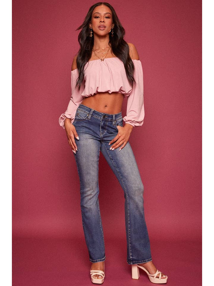 YMI - Wholesale Jeans - Women's - Sustainable WannaBettaButt Mid Rise Bootcut Jeans-P170937