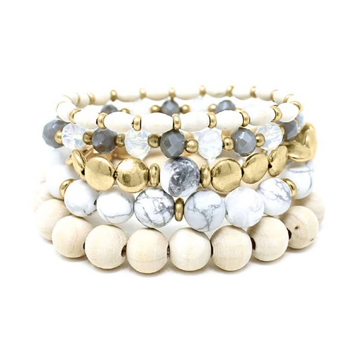 White Howlite Multi Layer Bracelet for wholesale by NY Jewelry House