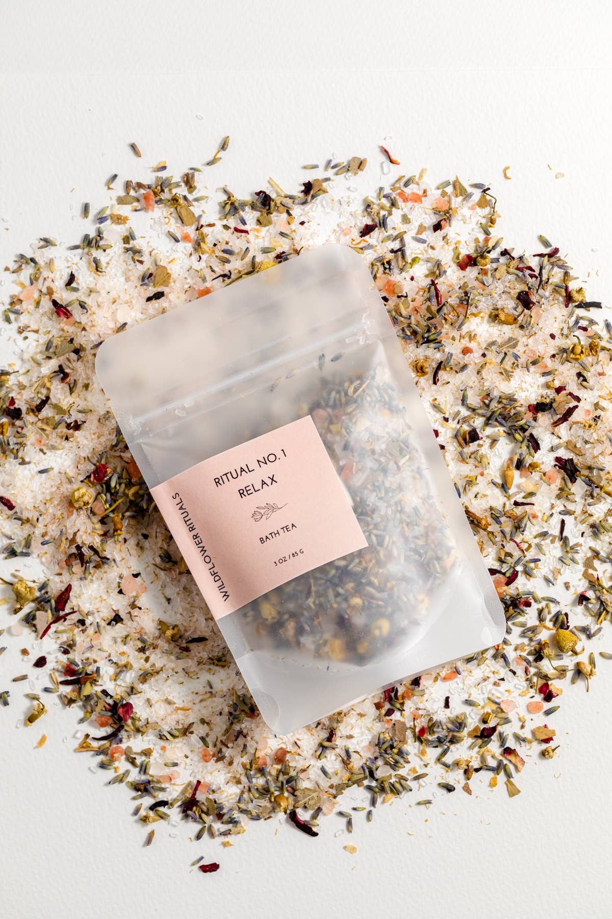 Wildflower Rituals – wholesale Badsalt och skumbad – Ritual nr. 1 Avkopplande botaniskt badte - Lavendel Kamomill4