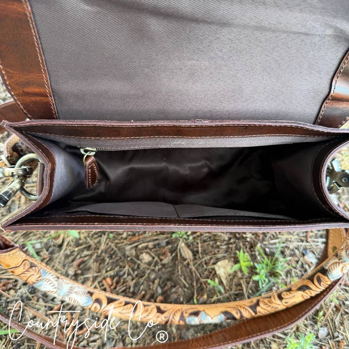 Texas Western Cowhide Bags and More - Wholesale Shoulder bag – women's - Stella Tooled Leather Handbag by Countryside4