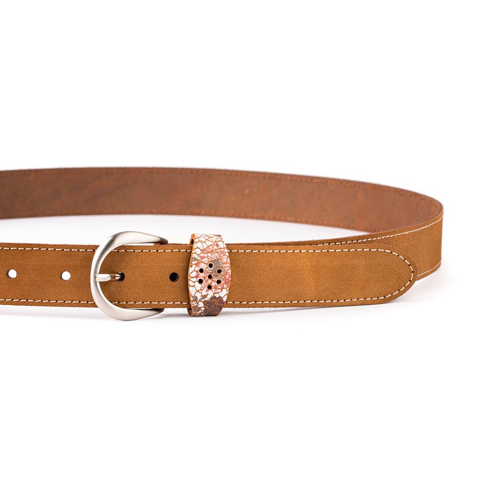 VALTICO - Wholesale Belt - Women's - Leather belt with floral tapestry.4