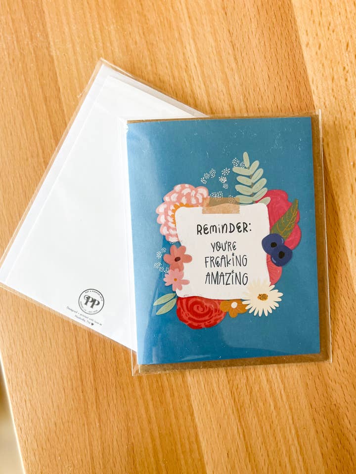 You're Freaking Amazing | handmade greeting card for wholesale by Put a Pompom on It