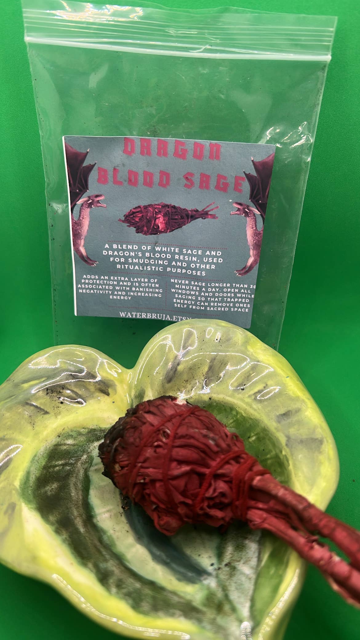 WaterBruja - Vendita all'ingrosso Stick smudge - Bastoncino di Salvia al Sangue di Drago, 4" Protezione e Purificazione5