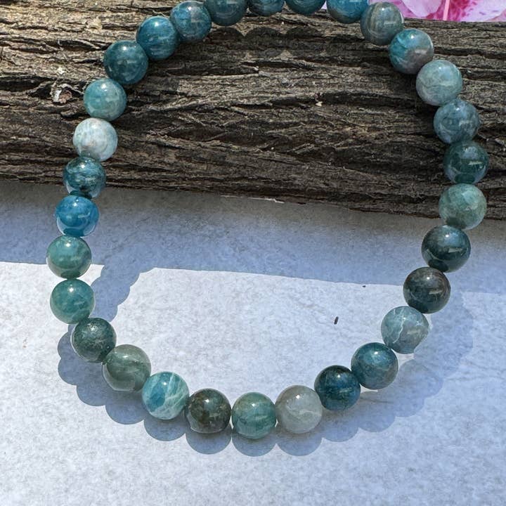 Pulseira de apatita (azul) de 6 mm por atacado de Best South Gems