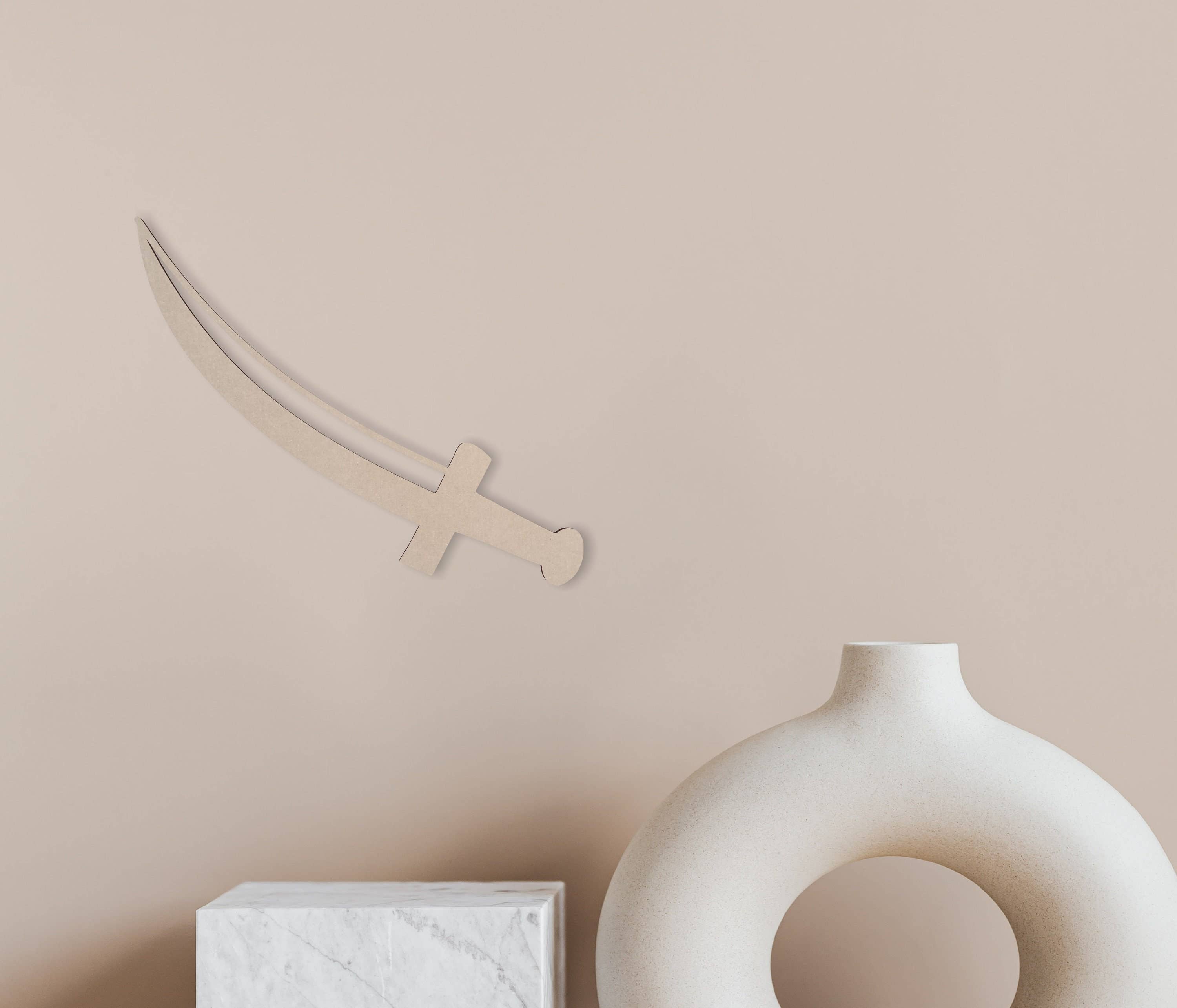 Jess and Jessica - Venta al por mayor Papel pintado 3D - Espada pirata con forma de madera, recorte de madera, arte de pared8