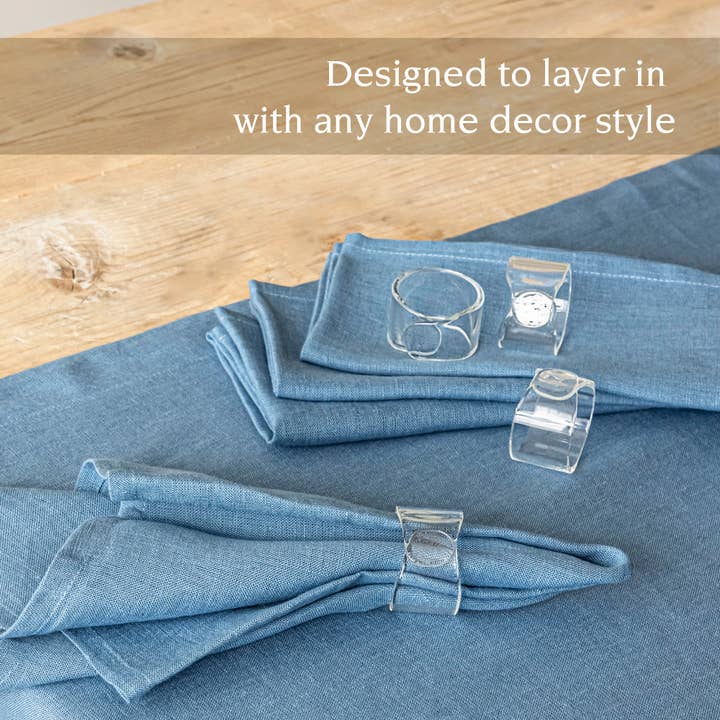 Clear Wide Glass Napkin Rings – Set of 4 for wholesale on Faire3