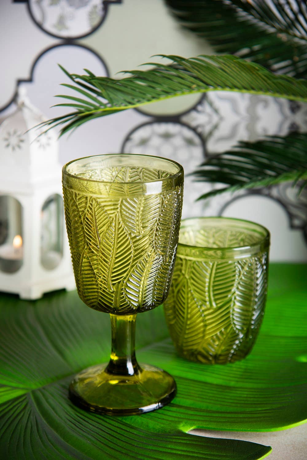 Groen Set van 6 Leaf CL 30 glazen voor groothandel op Faire1