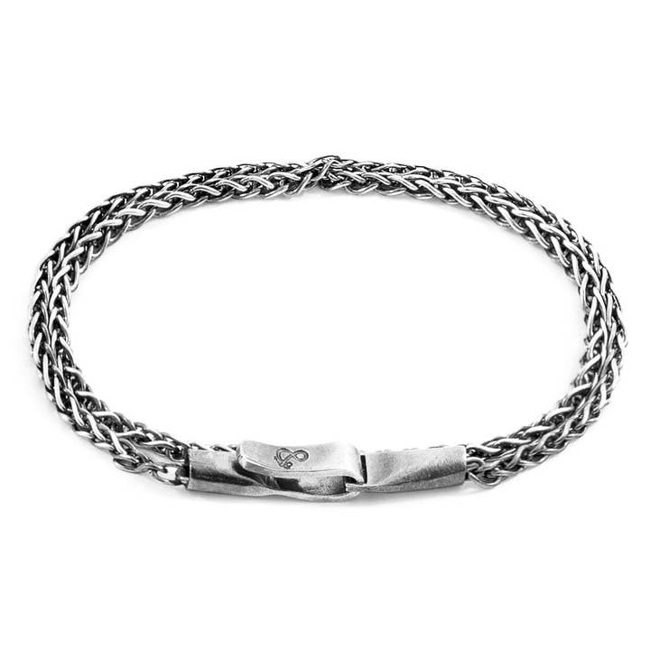 Staysail Double Sail Silver Chain Bracelet for wholesale by ANCHOR & CREW
