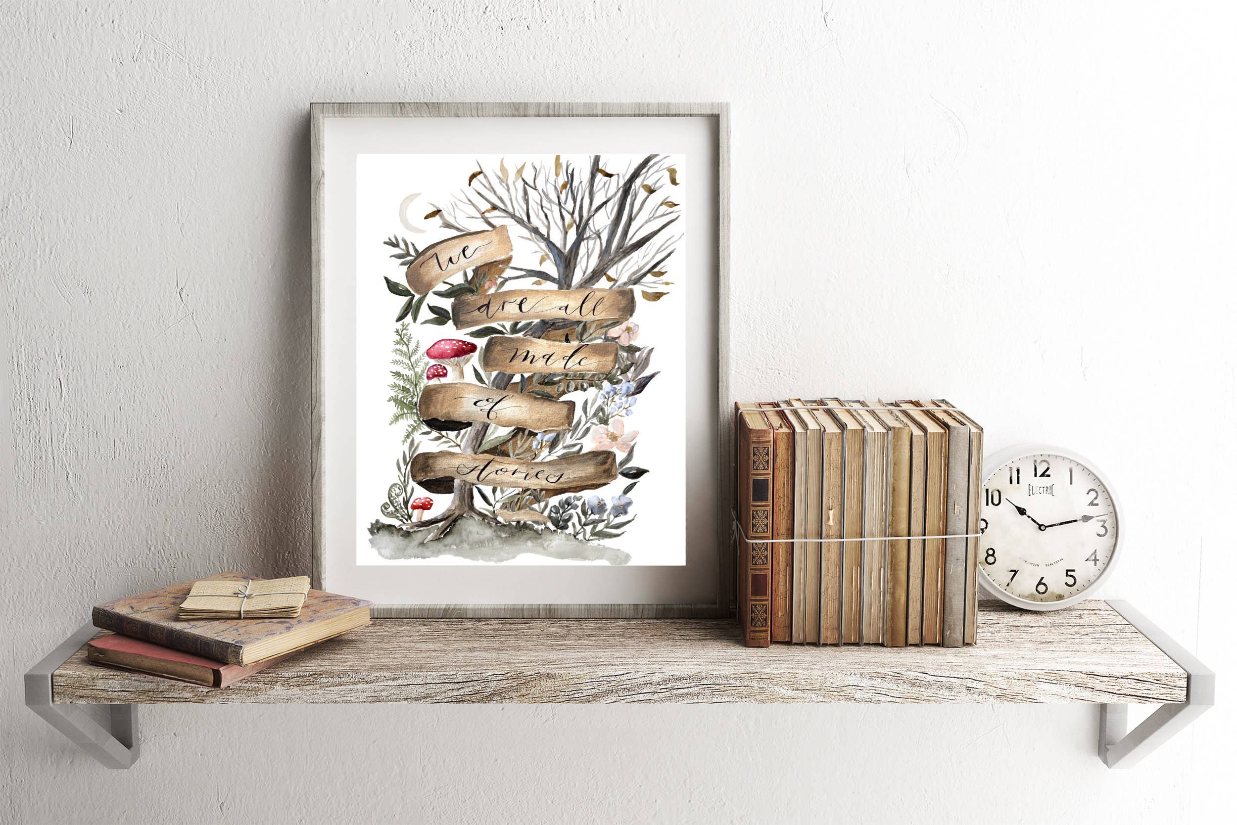 Fox and Wild - Vente Affiche d'art - Nous sommes tous faits d'histoires/Imprimé forêt fantaisiste3