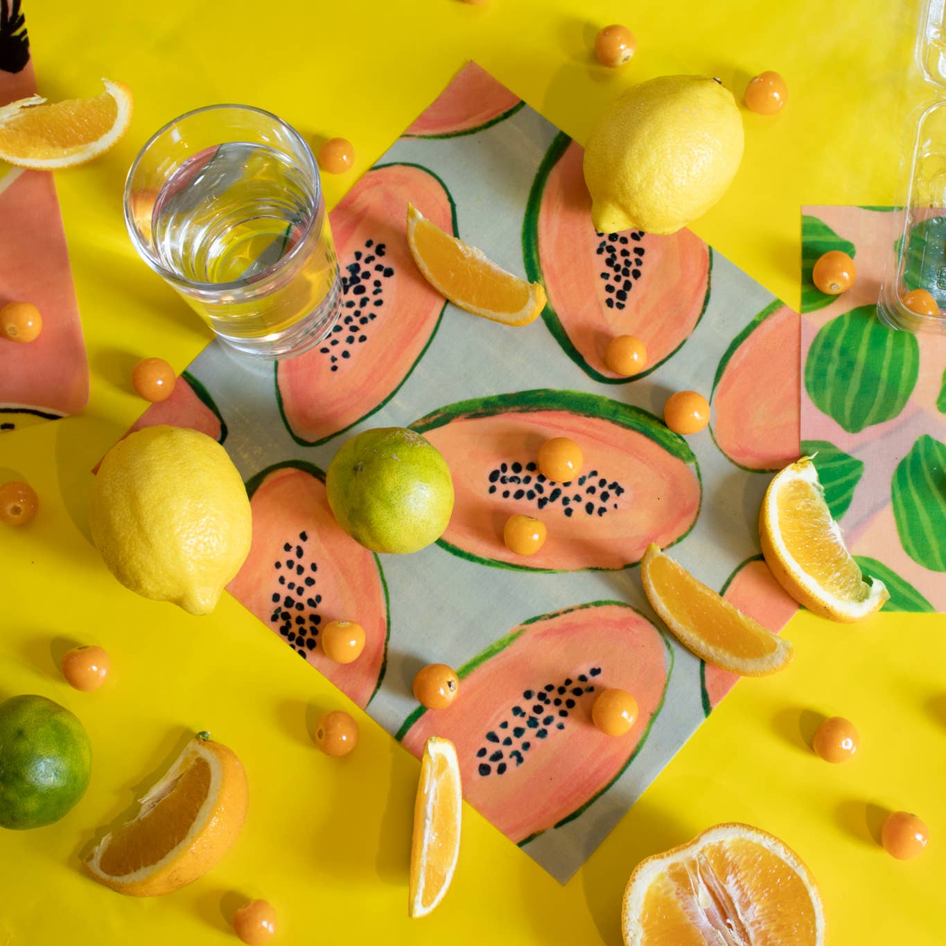 Supra Endura - Wholesale Food Storage Wrap/Bag - Fruit print Beeswax wrap set 3 pack3