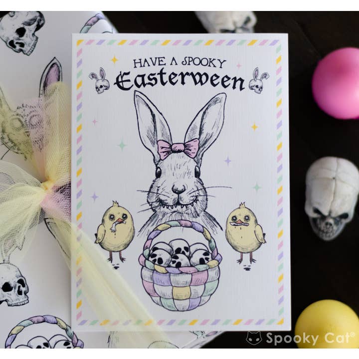 Gothic Easter Bunny Card for wholesale by Spooky Cat Press
