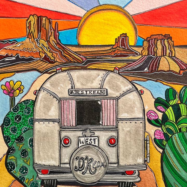 Airstream Dream Goes West for wholesale by Samantha Koehn Art