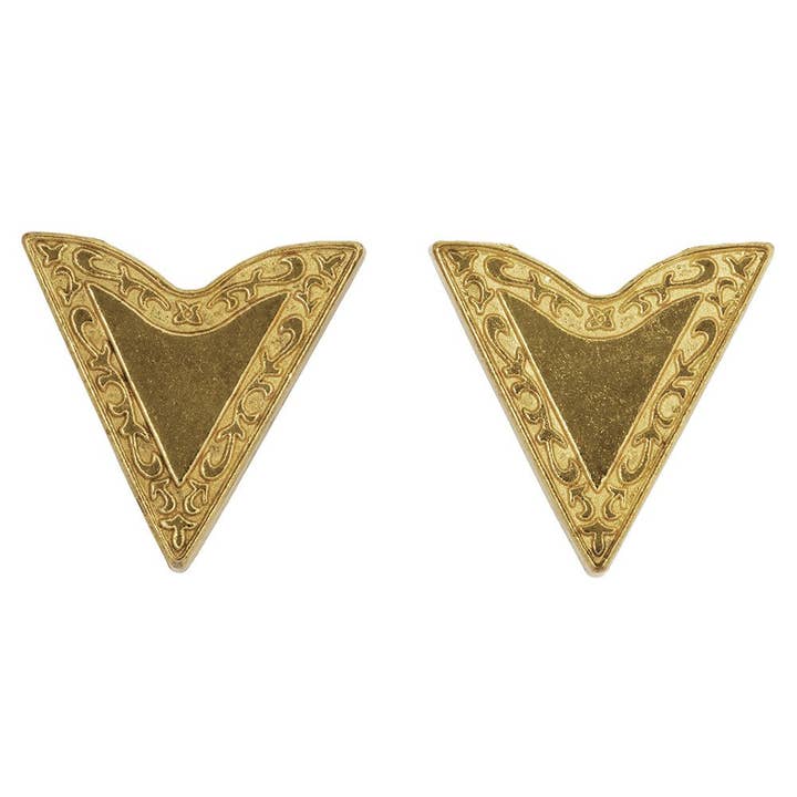 Western Express - Wholesale Lapel Pin/Button - Engraved Gold Collar Tips