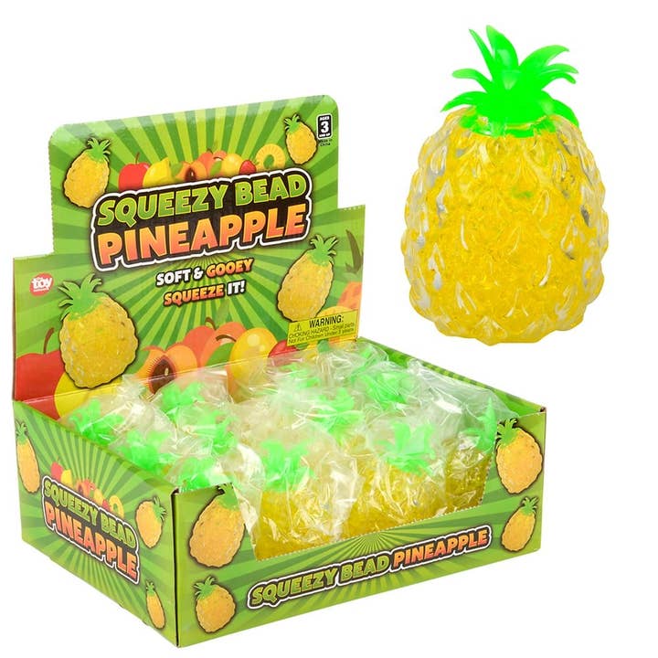 Giocattoli per bambini SQUEEZY BEAD PINEAPPLE LLB da 3,75" per la vendita all'ingrosso da parte di La Luna Bella - Toys