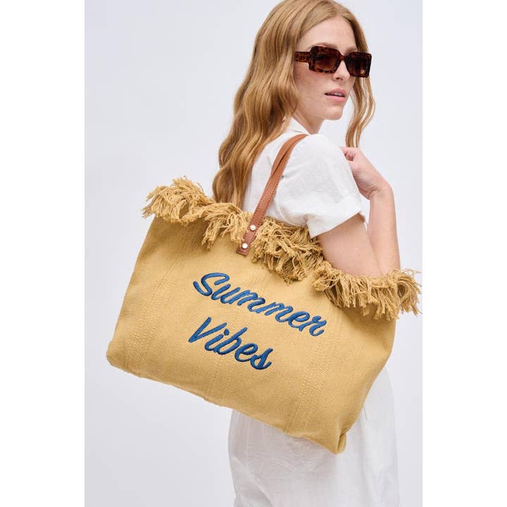 Urban Expressions - Wholesale Beach Bag - Summer Vibes Fringe Beach Tote23