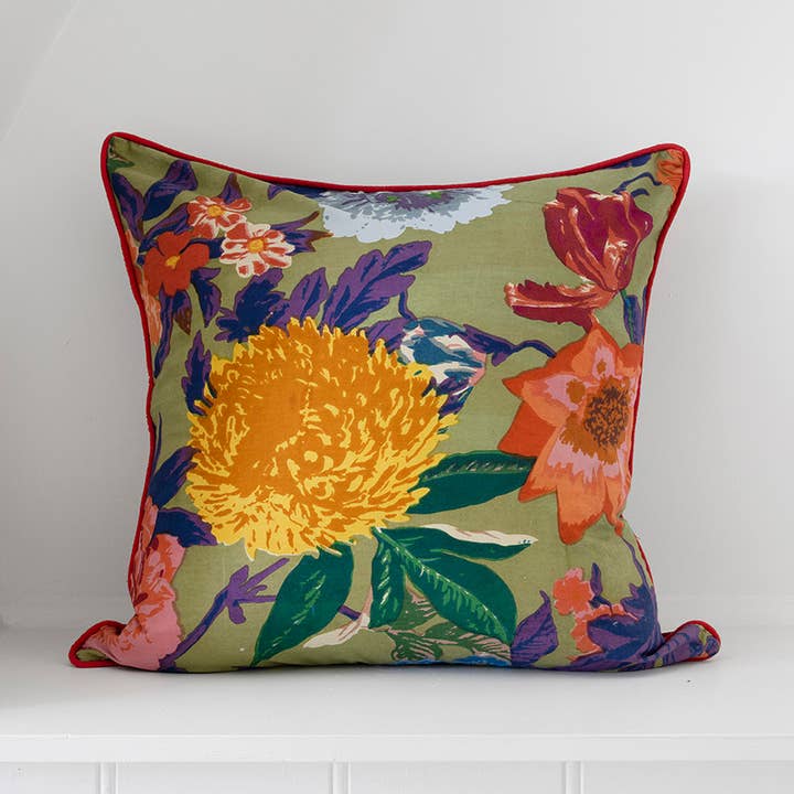 Decoratieve kussenhoes van Mexican Painter - Anthro Green voor wholesale door Linen Connections