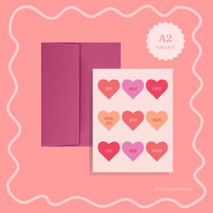 Roligt hjärtkort med godis för wholesale av KGS Design Studio