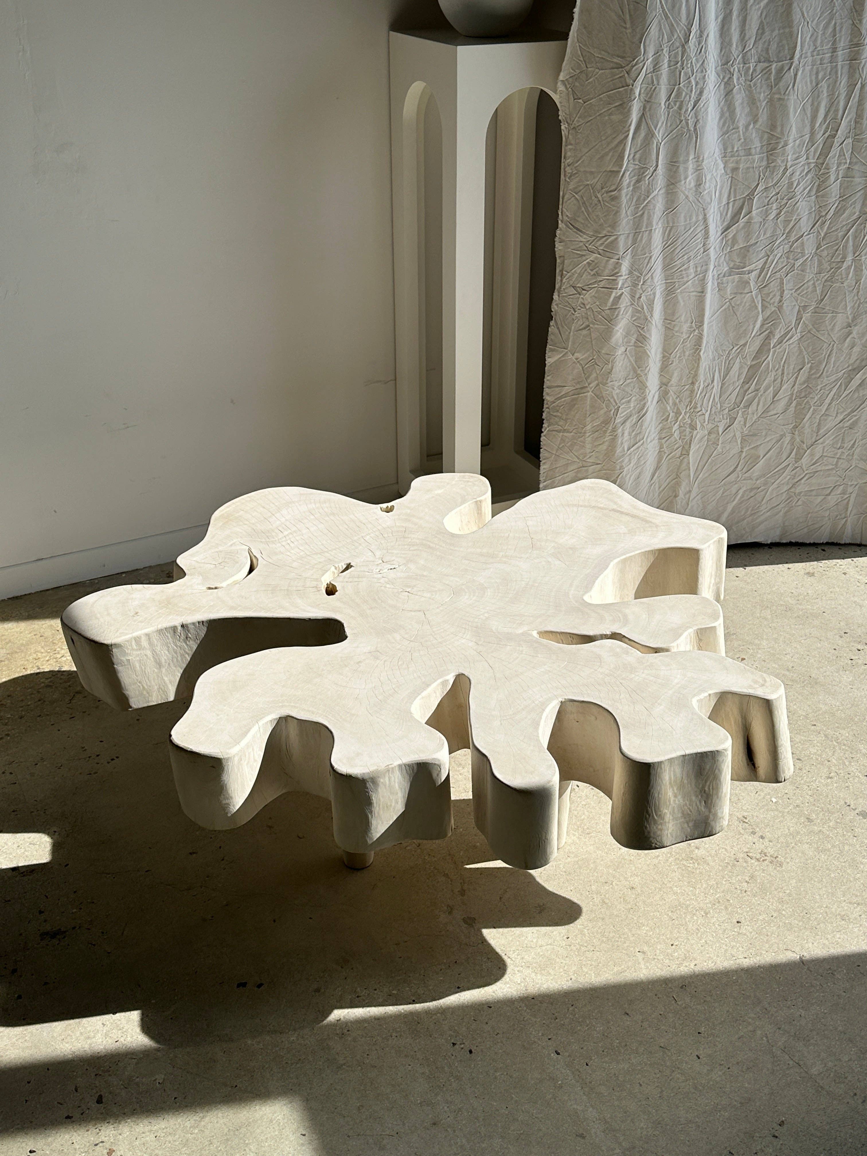 Office Objets - Wholesale Coffee Table - Very large coffee table in bleached mango wood with organic top D:140cm37