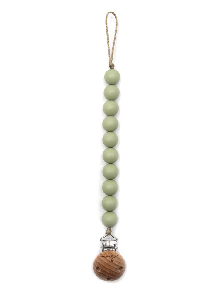 pacifier chain - Soho olive for wholesale by Kristin Weiss Manufaktur