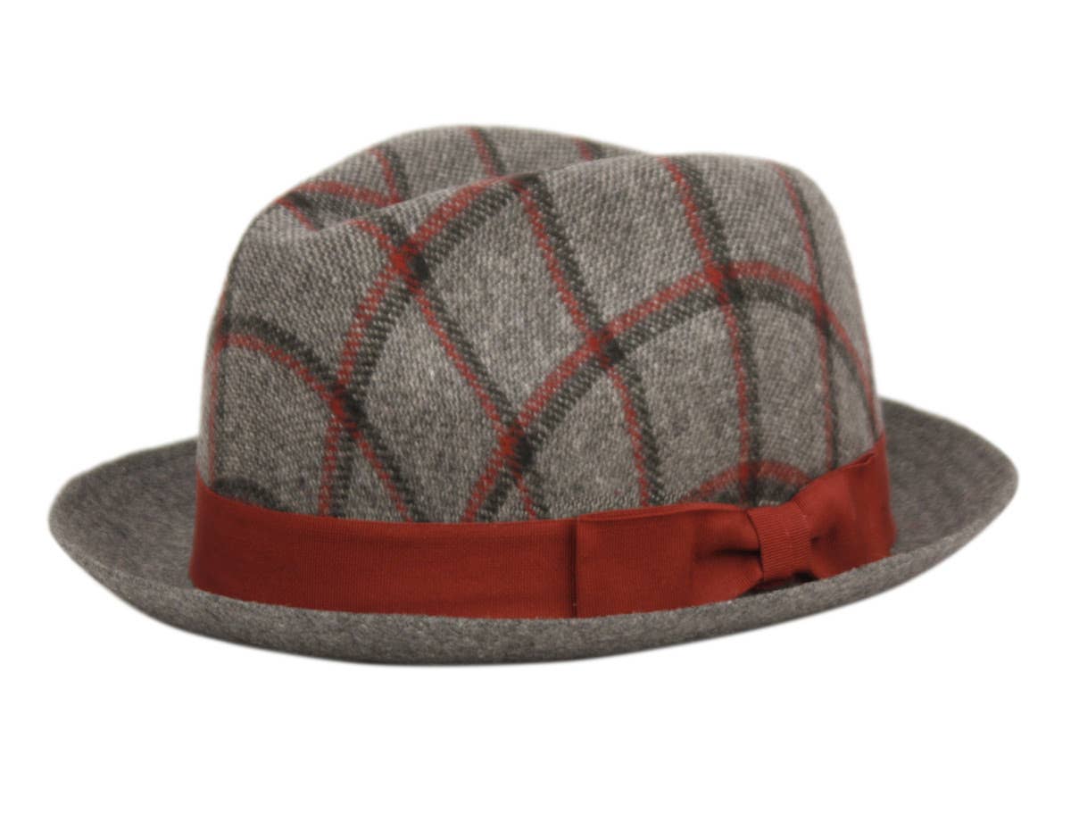 Epoch hats - Wholesale Fedora - Men's - Richman Brothers Plaid Wool Fedora Hat with Band0