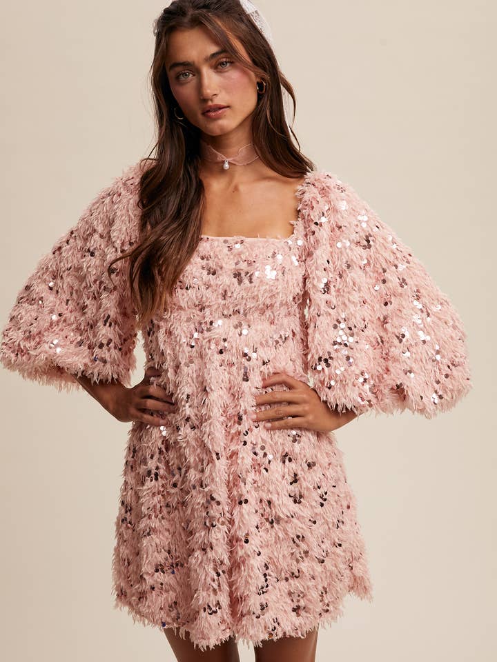 Vestito Mini Testurizzato con Paillettes per la vendita all'ingrosso da parte di Listicle