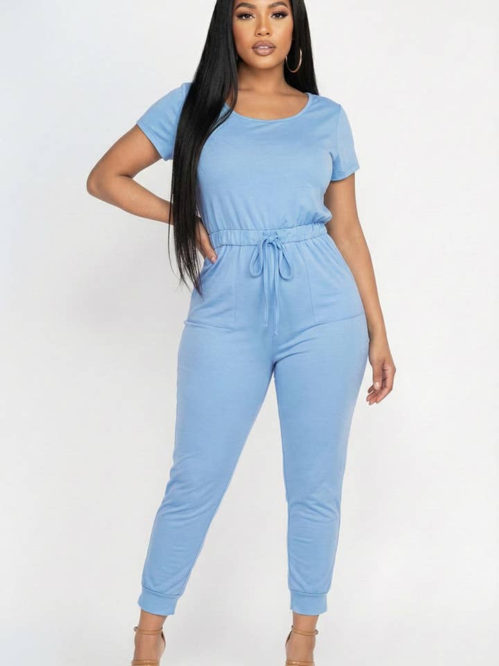 CAPELLA APPAREL - Wholesale Jumpsuit - Women's - Two-way Shoulder Drawstring Jumpsuit7