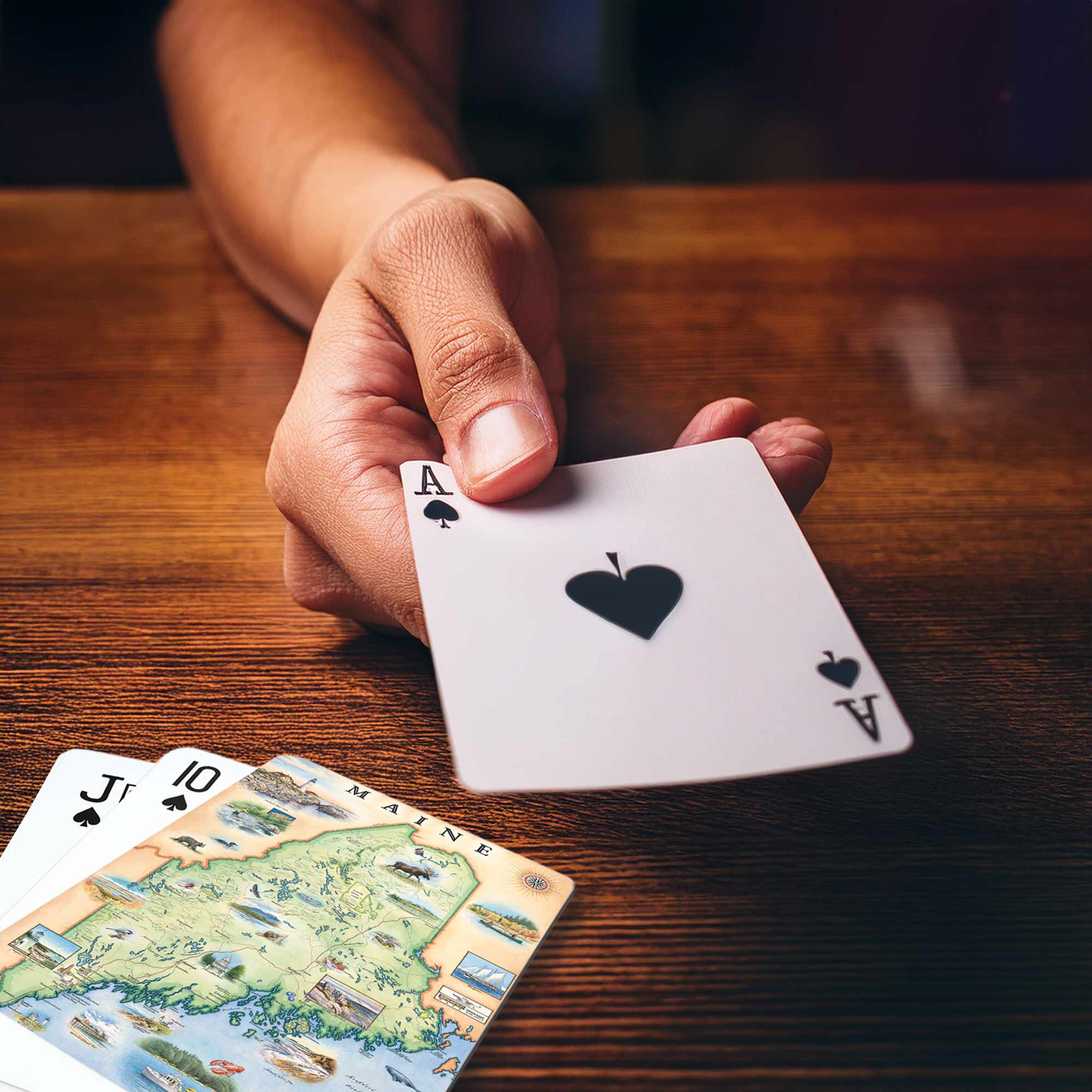 XPLORER MAPS – wholesale Playing cards – Maine State Map Playing Cards 1