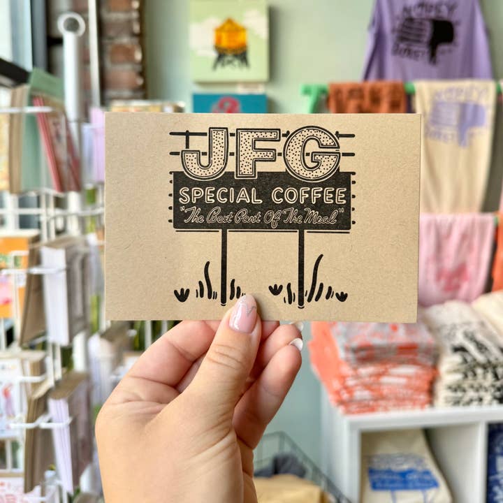 JFG Postcard
for wholesale by Paris Woodhull Illustrations