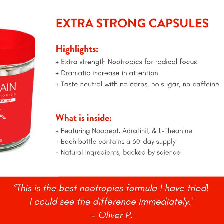 TruBrain - Wholesale Oral Supplement/Vitamin - Extra Strength Nootropic Capsules for a Brain Boost