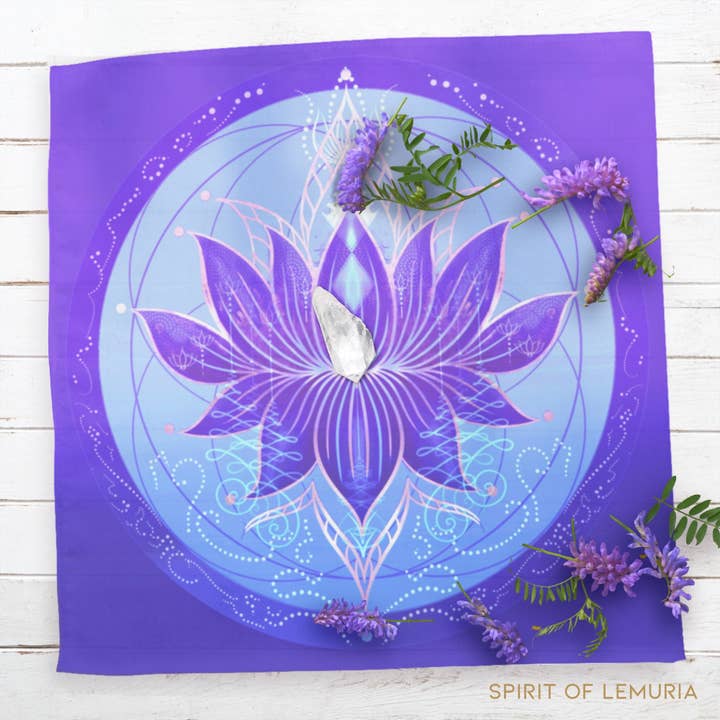Blauw Lotus Ii altaar/kristal rasterdoek voor wholesale door Spirit of Lemuria