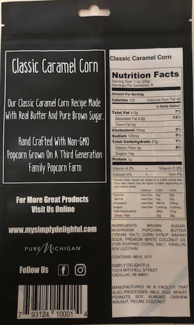 Simply Delightful - Wholesale Popcorn - Classic Caramel Popcorn 8 oz1