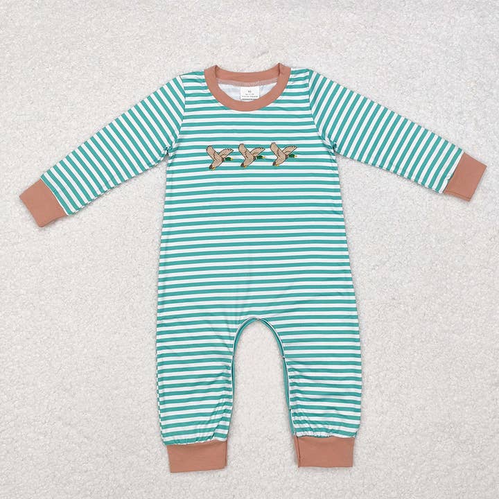 Aier Wholesale - Wholesale Jumpsuit – Baby - Sibling Baby Infant Boys Embroidery Hunting Long Sleeve Rompers1
