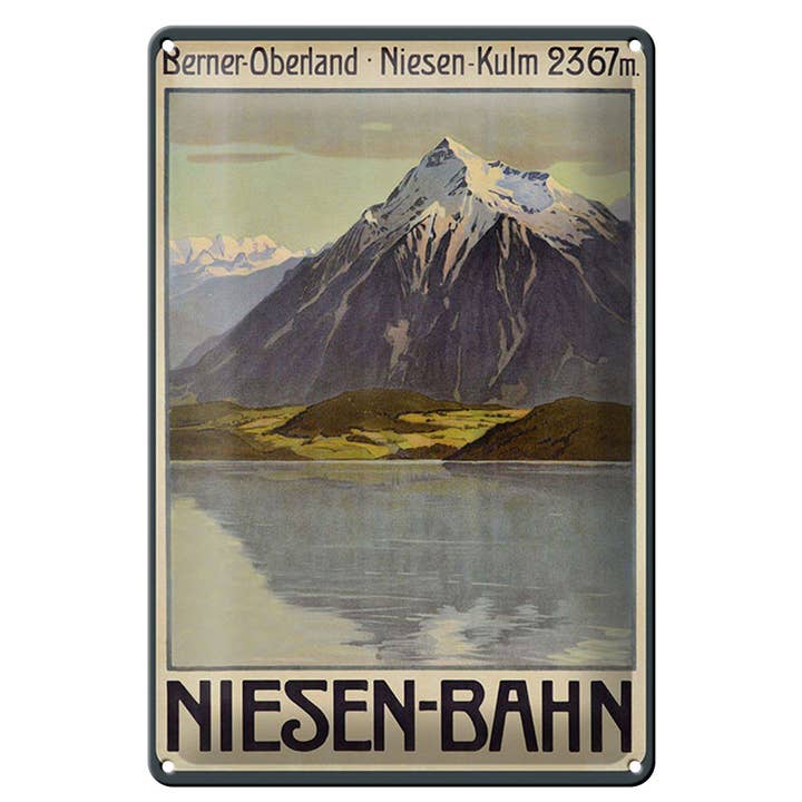Blechschild Reise 20x30 cm Berner Oberland Niesen Bahn Deko für den Großhandel von Femer