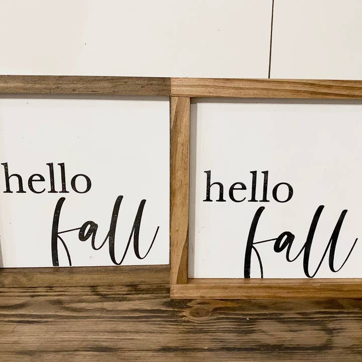 Hello Fall Sign for wholesale by Timbered Roots Co