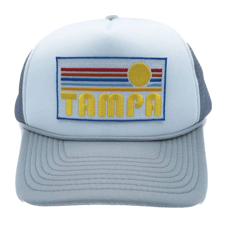 Hey Mountains - Wholesale Trucker Hat - Unisex - Tampa, Florida Trucker Hat - Retro Sun2
